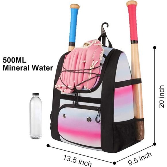 Softball Bag,Lightweight Baseball Bat Backpack with ShoeCompartment,Baseball Bag - Picture 5 of 7